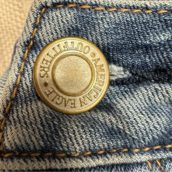 American Eagle distressed jeans, size 2 extra long, straight stretch - Picture 2 of 9